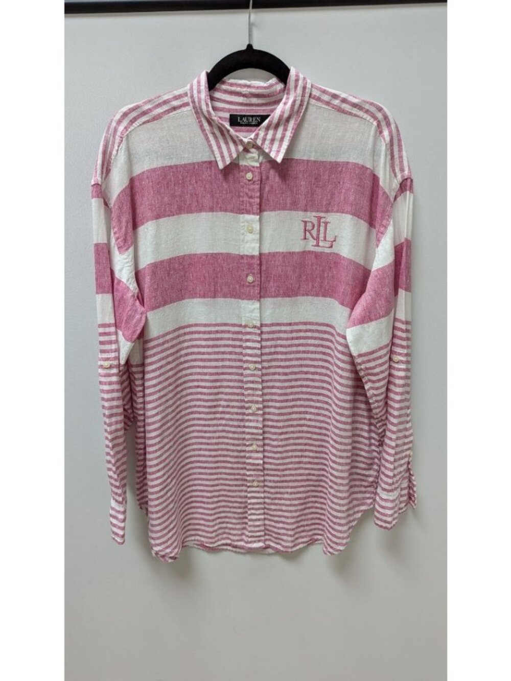 Lauren Ralph Lauren Pink/White Striped Blouse